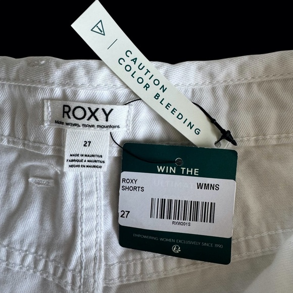 NWT ROXY High Rise White Denim Jean Shorts Women's Button up fly Size 27 - Picture 4 of 16